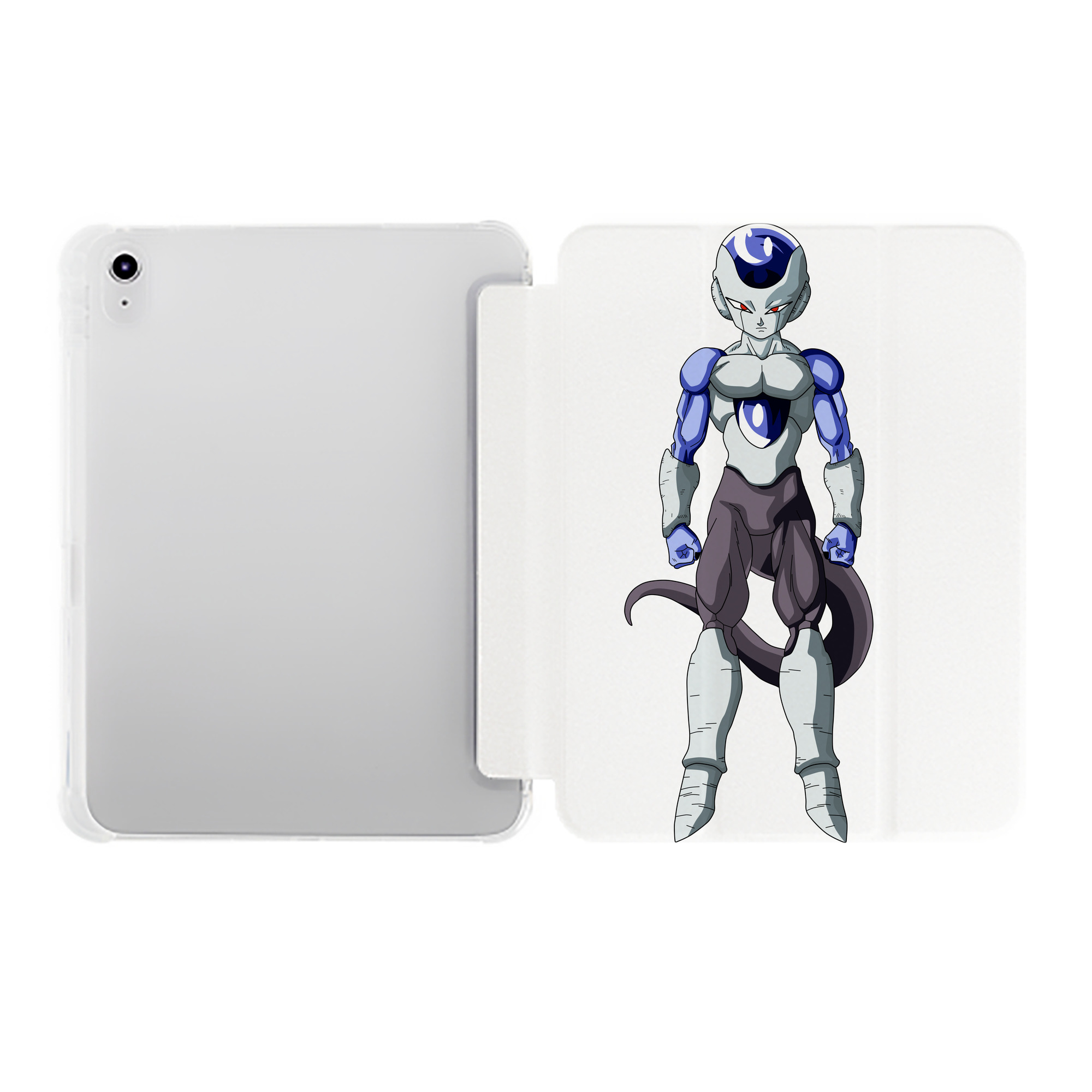 （画像用） ドラゴンボール フリーザ DRAGON BALL Frieza IPad ケース ペン収納付き 三つ折りスタンド PUレザー×シリコン 対応機種9.5/10.5/10.9インチ